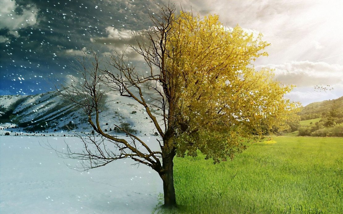 Difference between winter and summer.